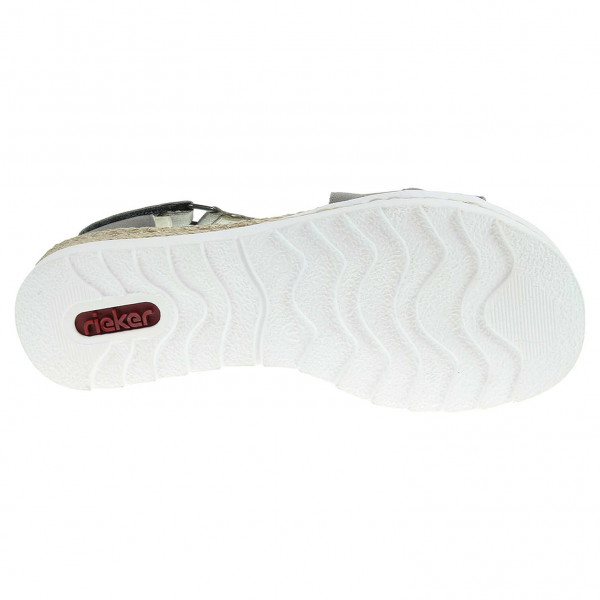 detail Rieker dámské sandály 63085-91 stříbrné