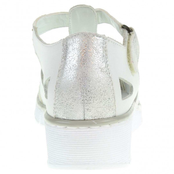 detail Dámské sandály Rieker 53769-80 bílá-stříbrná