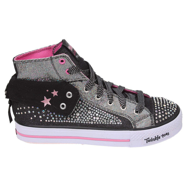 detail Skechers Rock n Beauty black-silver