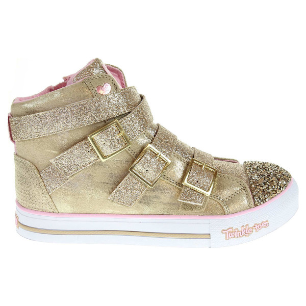 detail Skechers Crisscross Craze gold-pink