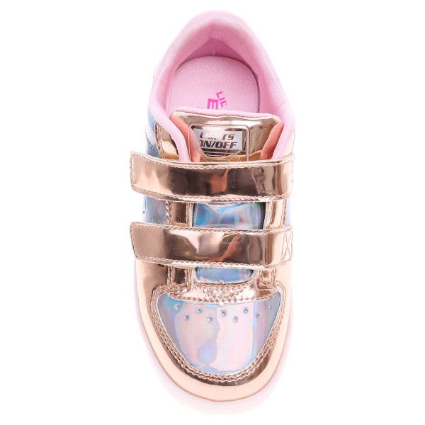 detail Skechers S Lights-Energy Lights - Lil Metallics rose gold