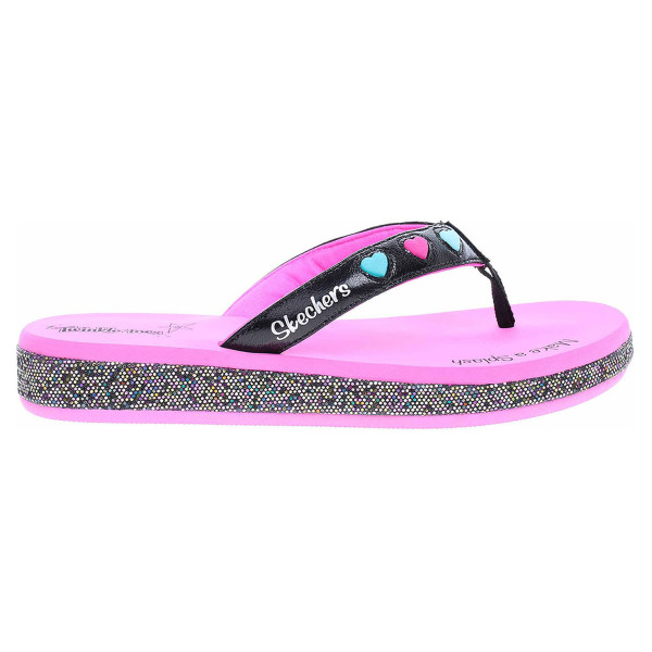 detail Skechers S Lights-Sunshines-Heart Steps black-hot pink